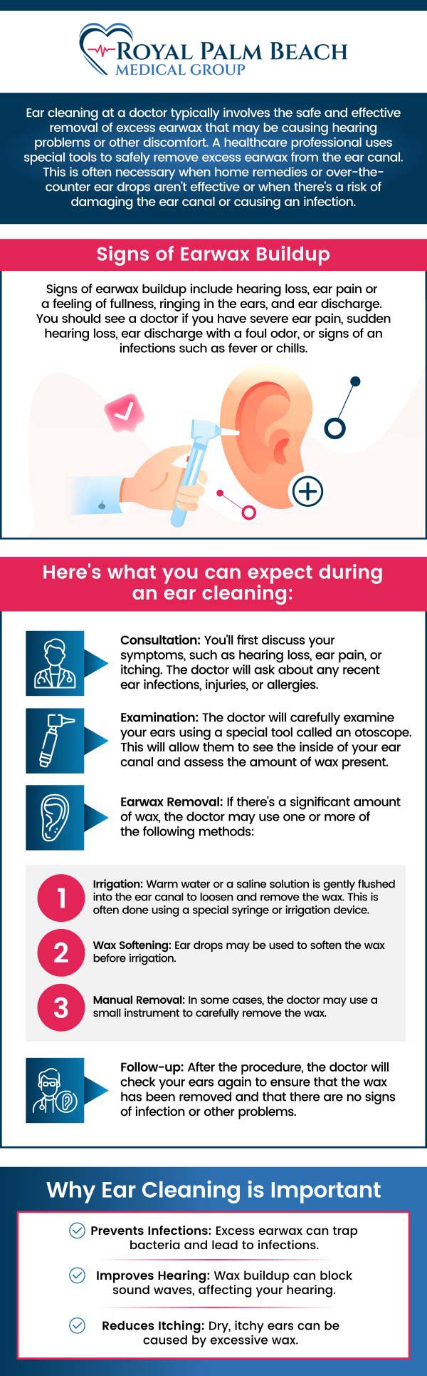 Professional ear cleaning helps remove earwax buildup, relieve discomfort, and improve hearing health. At Royal Palm Beach Medical Group, our specialists provide safe and effective ear-cleaning services tailored to your needs. Receive personalized care and expert support at our Fort Lauderdale and Royal Palm Beach, FL locations. For more information, contact us or schedule an appointment online. We are conveniently located at Fort Lauderdale and Royal Palm Beach, FL. Professional ear cleaning helps remove earwax buildup, relieve discomfort, and improve hearing health. At Royal Palm Beach Medical Group, our specialists provide safe and effective ear-cleaning services tailored to your needs. Receive personalized care and expert support at our Fort Lauderdale and Royal Palm Beach, FL locations. For more information, contact us or schedule an appointment online. We are conveniently located at Fort Lauderdale and Royal Palm Beach, FL.