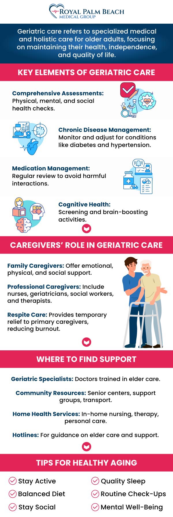 Our geriatric care specialists are dedicated to providing comprehensive healthcare tailored to the unique needs of seniors. We focus on managing age-related conditions, such as heart disease, diabetes, and cognitive impairments, while promoting overall wellness. Our team works closely with patients and their families to develop personalized care plans that enhance quality of life and ensure a supportive environment. With a commitment to preventive care and early intervention, we strive to help older adults maintain their independence and health as they navigate the challenges of aging. For more information, contact us or request an appointment online. We have convenient locations in Fort Lauderdale, FL, and Royal Palm Beach FL. Our geriatric care specialists are dedicated to providing comprehensive healthcare tailored to the unique needs of seniors. We focus on managing age-related conditions, such as heart disease, diabetes, and cognitive impairments, while promoting overall wellness. Our team works closely with patients and their families to develop personalized care plans that enhance quality of life and ensure a supportive environment. With a commitment to preventive care and early intervention, we strive to help older adults maintain their independence and health as they navigate the challenges of aging. For more information, contact us or request an appointment online. We have convenient locations in Fort Lauderdale, FL, and Royal Palm Beach FL.